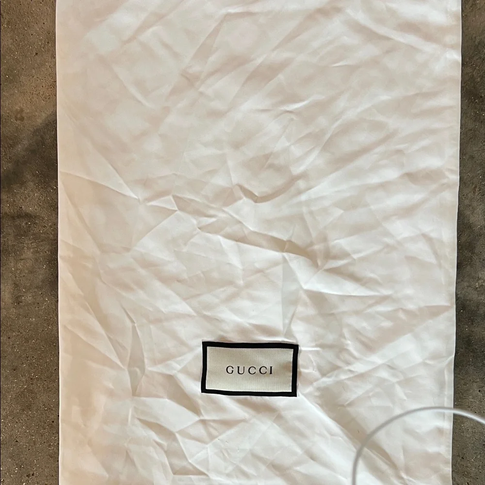 Authentic Gucci White Drawstring Dust Bags with Black Logo